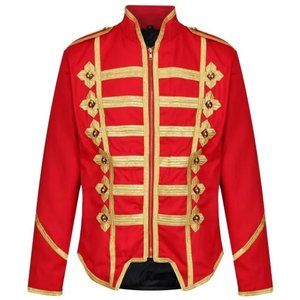 Military Drummer Jacket Black Parade Jacket Goth Punk Adam Ant VTG Style Red& Go